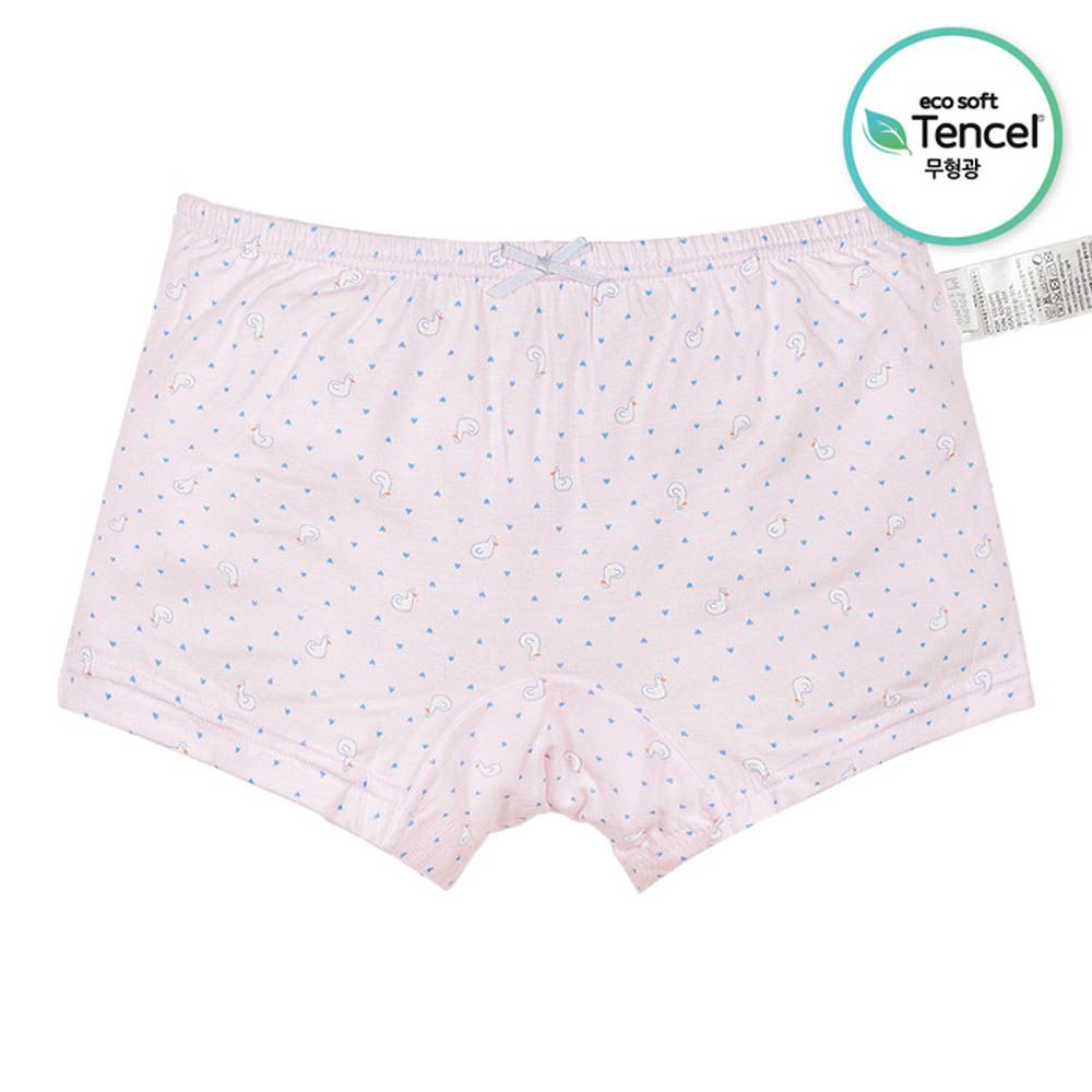 天絲纖維透氣四角褲(女寶)-迷你心鴨鴨-粉