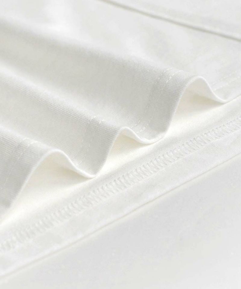 日本 zootie - 大圓領雙口袋落肩五分袖上衣-天使白