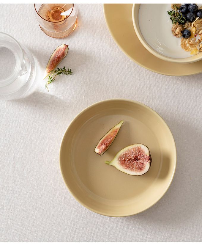 韓國 SSUEIM - Mild Matte系列溫柔時光陶瓷深盤2件組17cm (溫柔白)