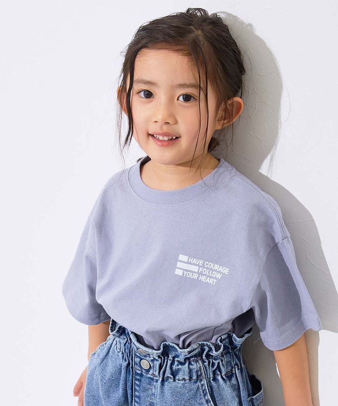 日本 devirock - 100%棉 定番印花短袖上衣-背後大logo-桃粉紅