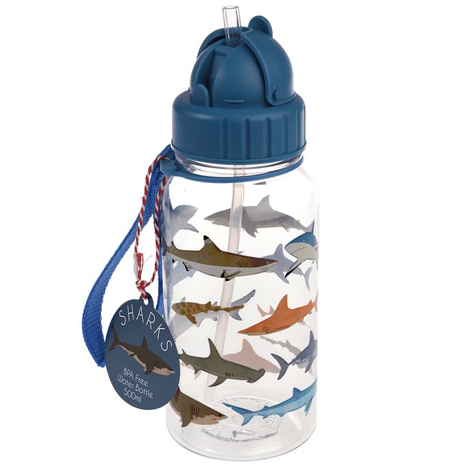 英國 Rex London - 兒童Tritan™吸管水瓶-鯊魚(500ML)