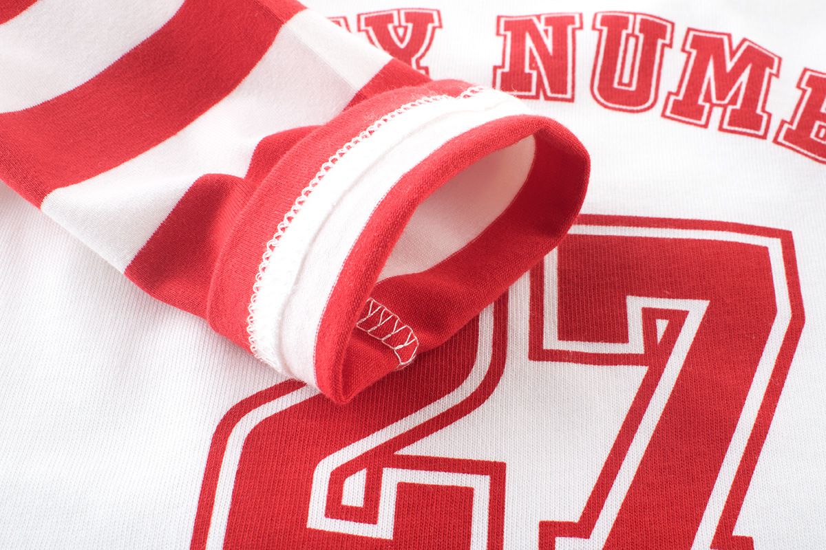 純棉長袖上衣-幸運數字27-白色