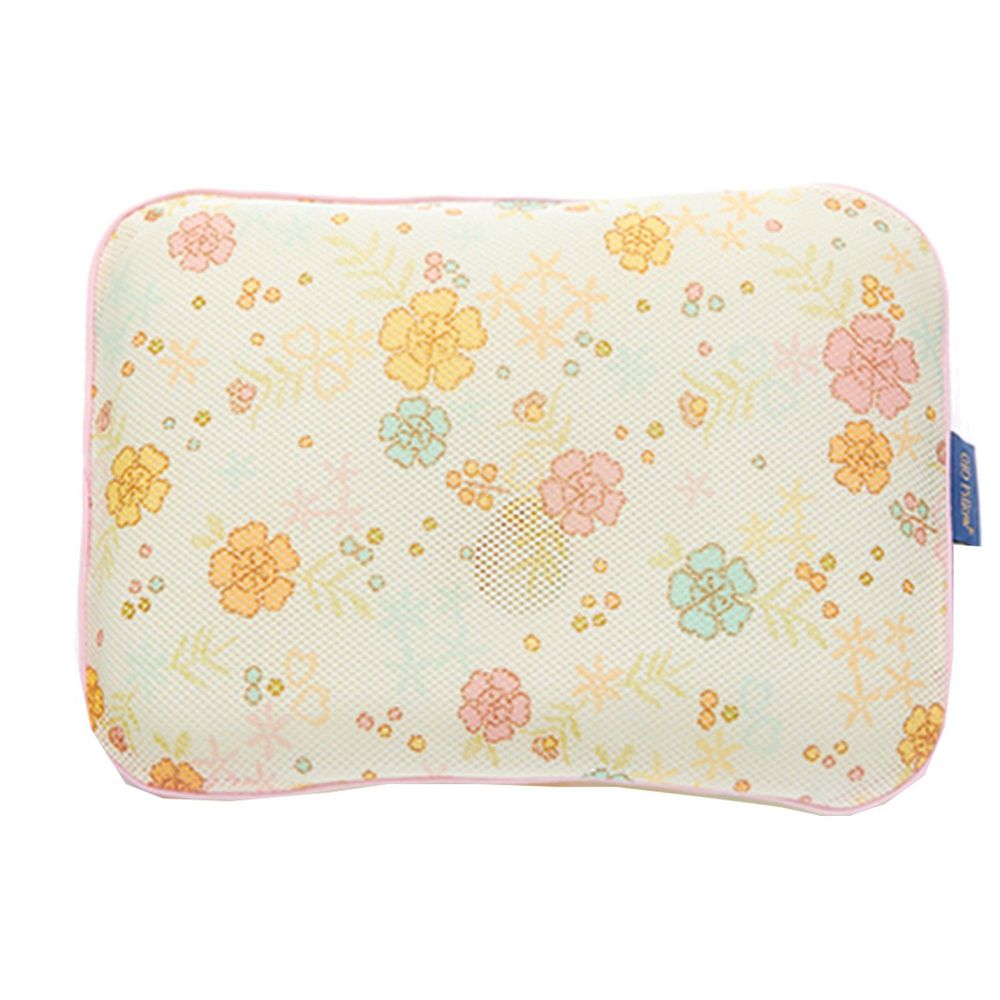 韓國 GIO Pillow - 超透氣護頭型嬰兒枕/防扁頭枕/防蟎枕-單枕套組-甜心花朵