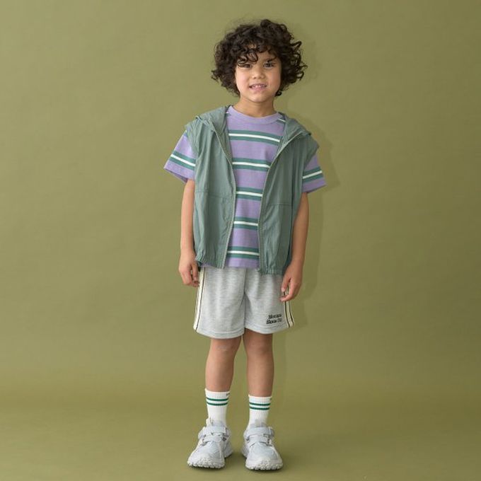 日本 b-ROOM - 2way輕巧尼龍連帽風衣(袖可拆)-炭灰