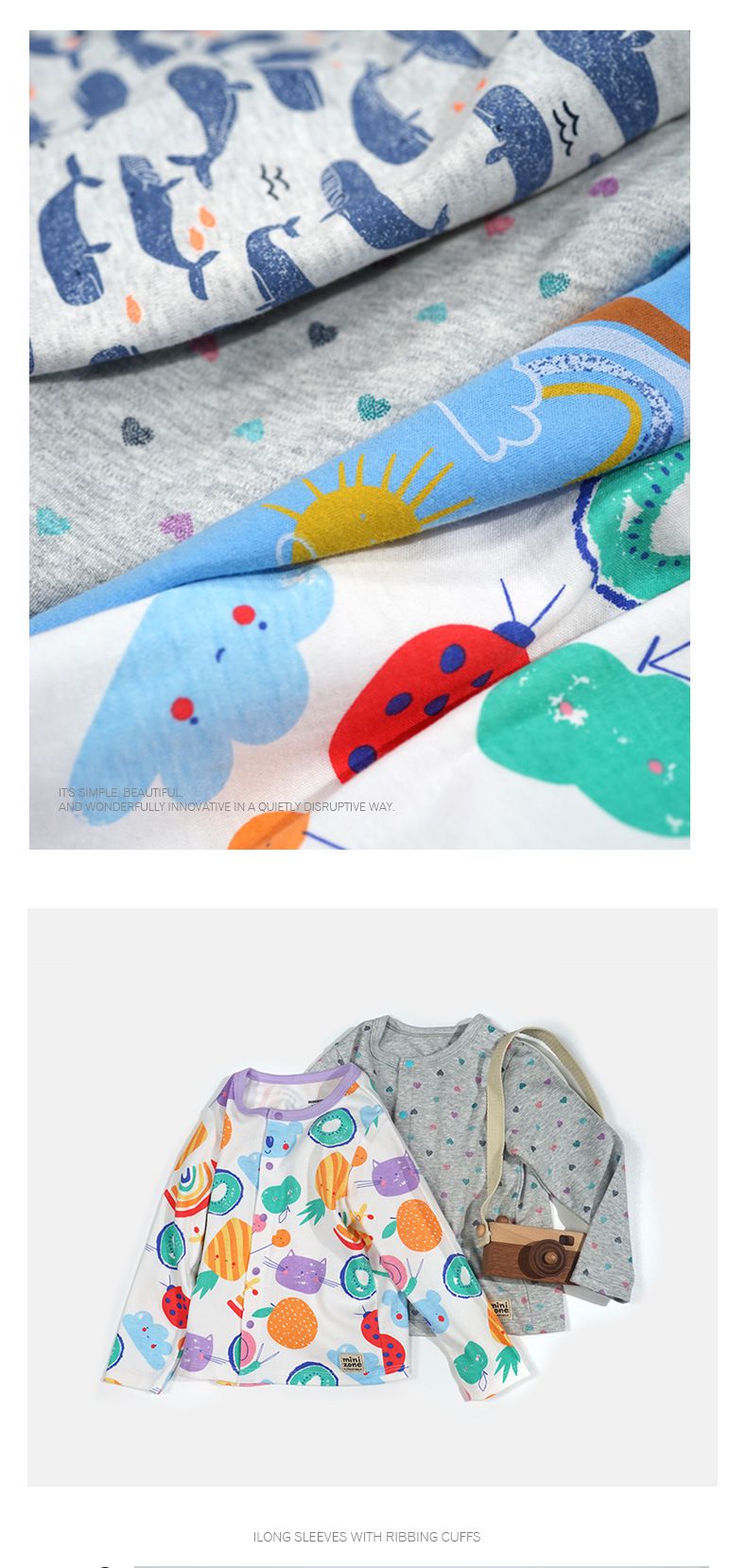 Minizone - 純棉印花休閒薄外套-彩虹飛機-藍色