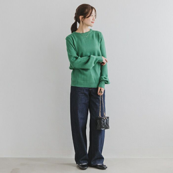 日本 ihuu - 大蕾絲領明亮針織長袖上衣(領可拆)-玫紅