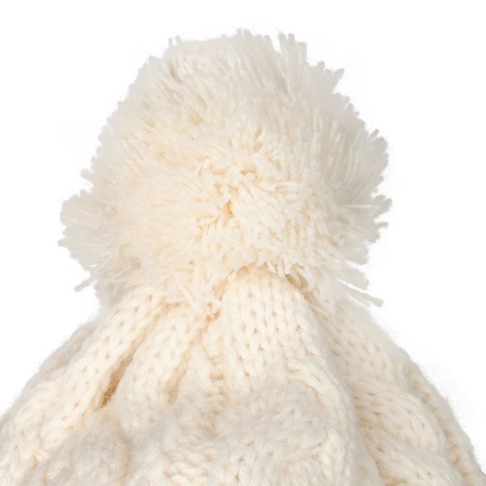 akachan honpo - 針織帽-造型耳罩-象牙白色