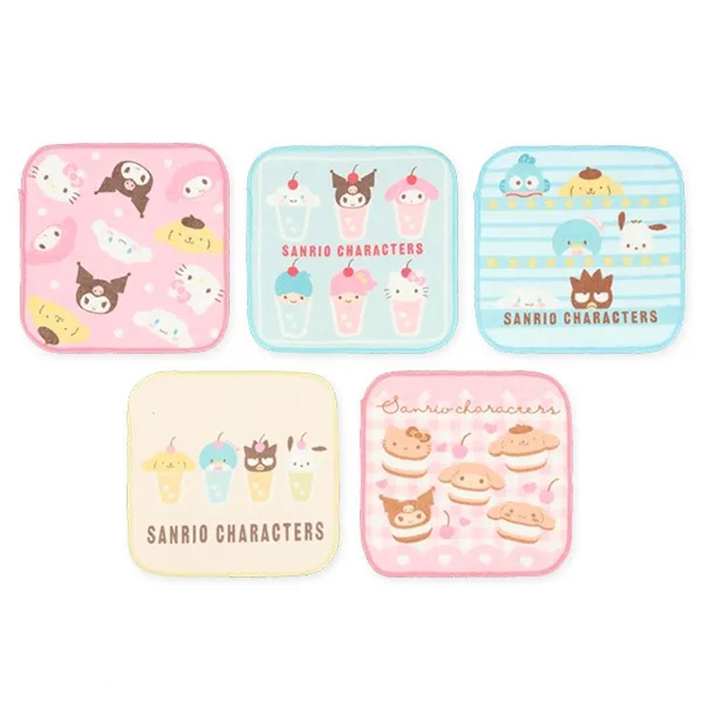 純棉上學擦手巾/手帕(5入組)-卡通人物三麗鷗 (15×15cm)