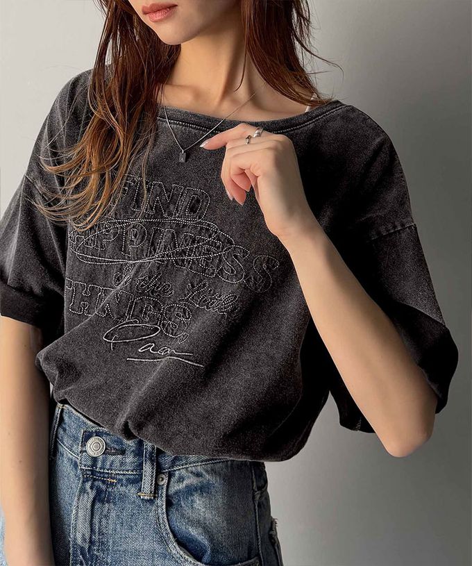 日本 Classical Elf - 純棉復古logo船領前後穿短袖上衣-粉紅