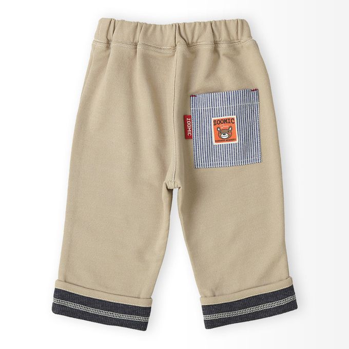 日本 ZOOLAND - 春季出遊印花反摺七分褲-車車兜風-卡其
