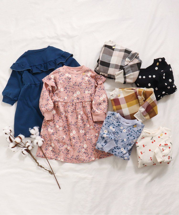 日本 apres les cours - [推薦]內刷毛溫暖荷葉長袖洋裝-丹寧-海軍藍