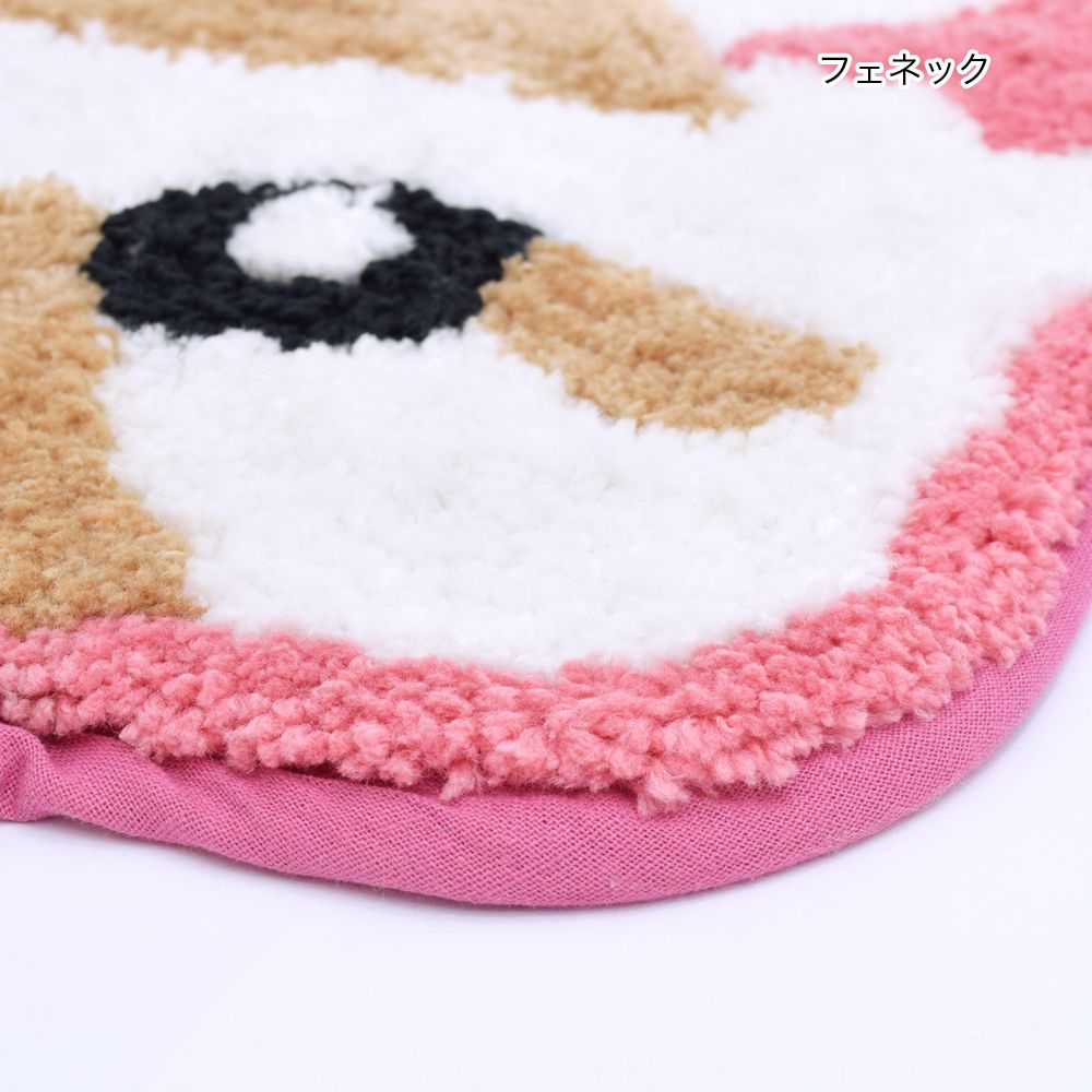 日本 TOMO - 珍奇動物系列地墊/腳踏墊-耳廓狐-粉 (約60x49cm)