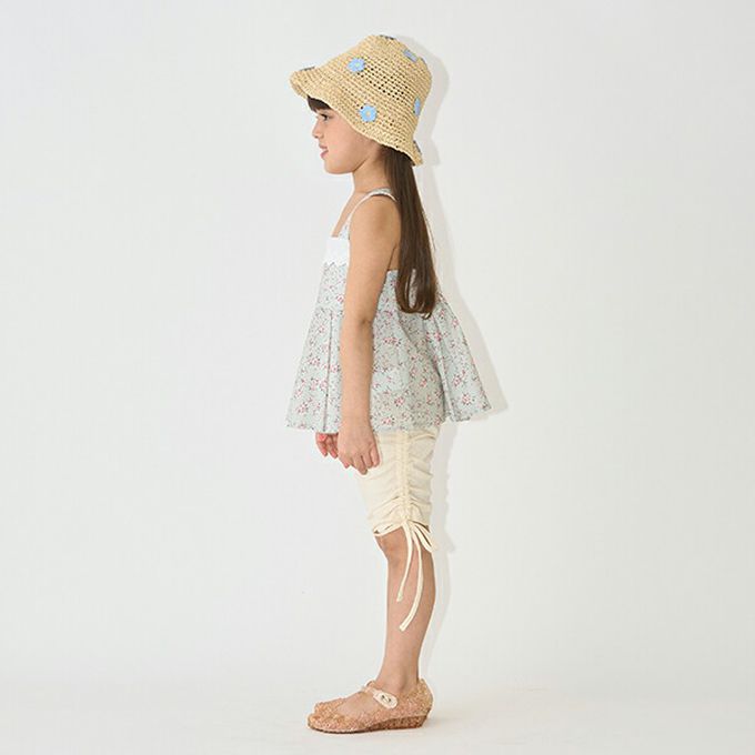 日本 Lycee mine - 100%棉 胸前蕾絲印花吊帶背心-小花-淺綠