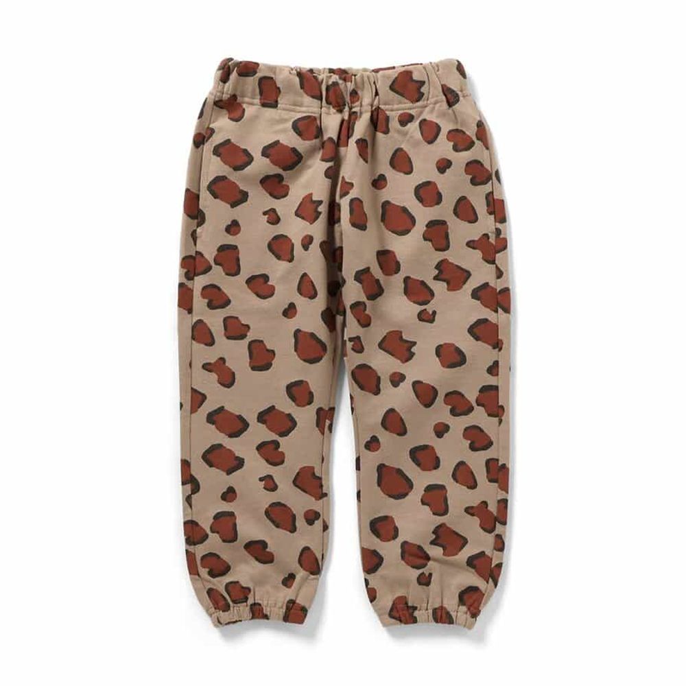 舒適輕盈活力長褲-豹紋-卡其