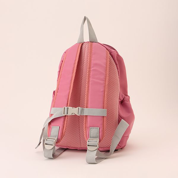 日本 petit main - 潑水加工硬挺帆布透氣背包-灰綠 (F)