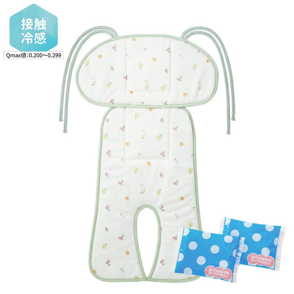 嬰兒推車用涼感墊-水果-米白色