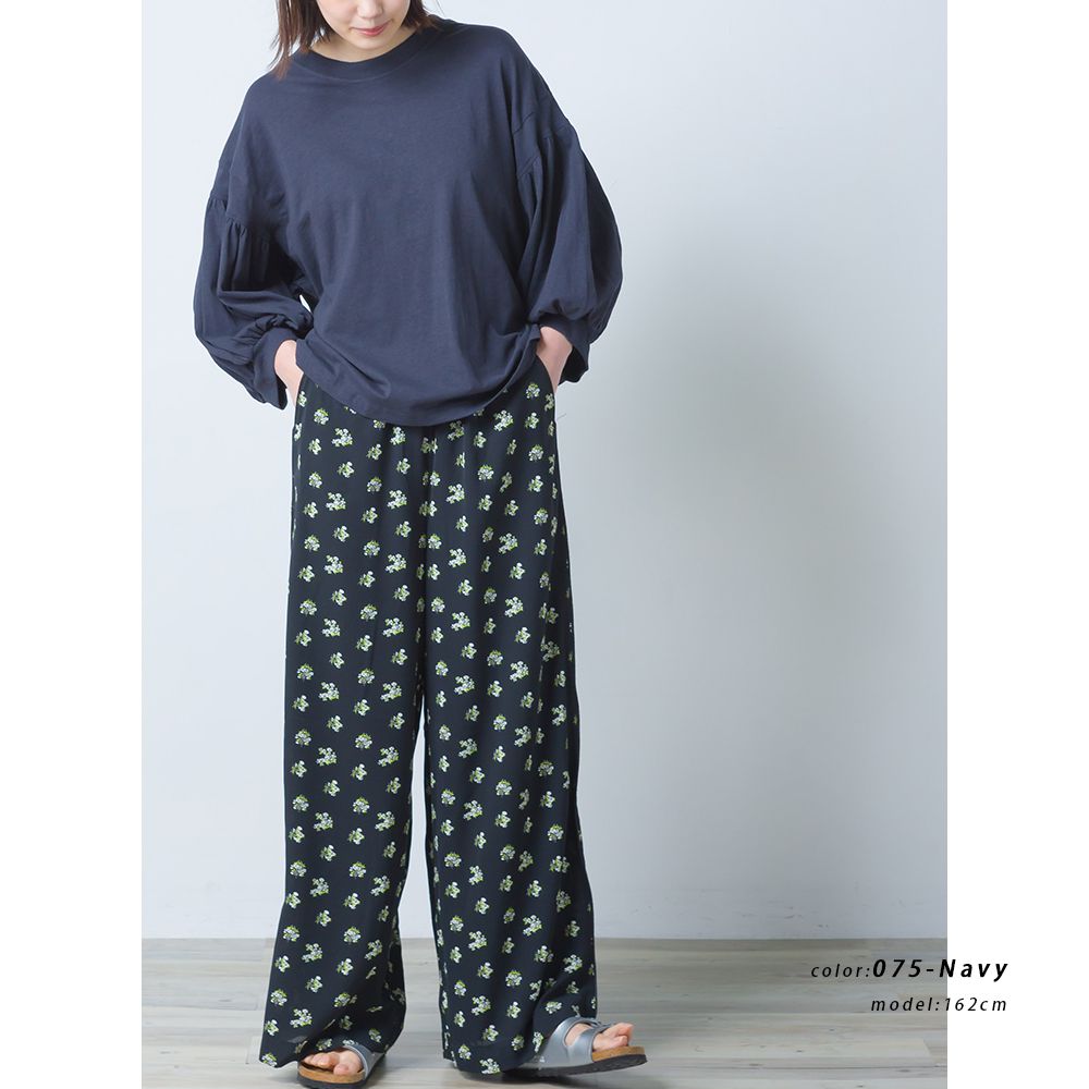 日本 OMNES - 棉麻涼爽休閒澎澎袖上衣-灰紫