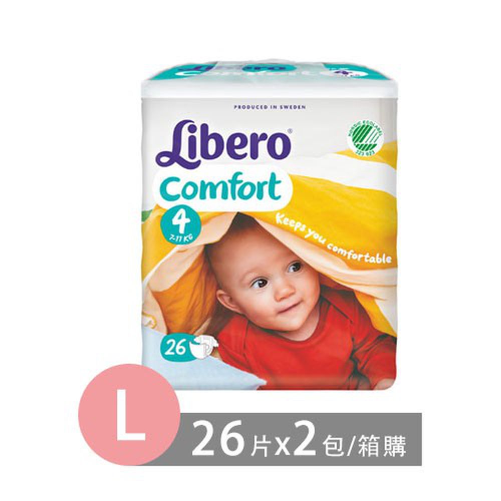 麗貝樂 Libero - 黏貼式嬰兒紙尿褲-4號 (L [7~11kg])-26片x2包