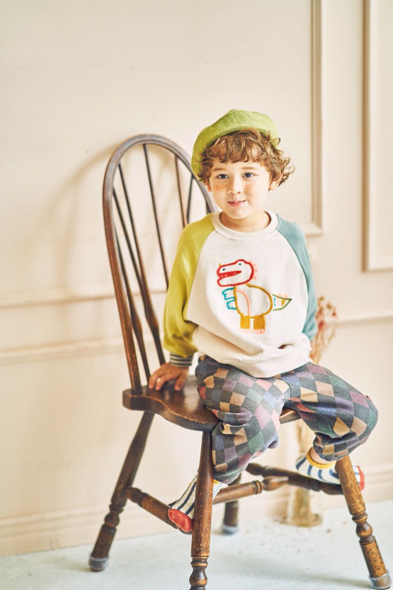 韓國 Mimico - 幾何圖形舒適棉褲-菱格灰