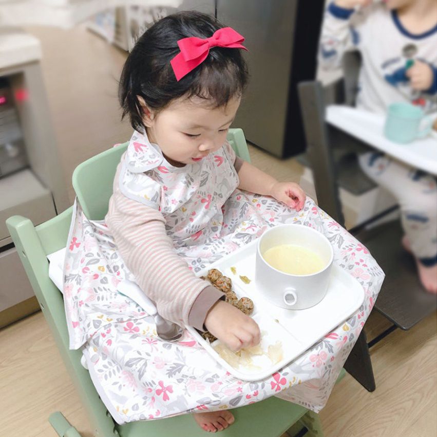 韓國 Babyclo - 多功能防水圍兜/圍裙(無袖)-粉紅大象