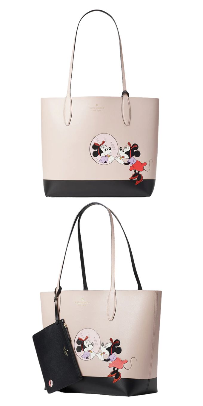 kate spade - 迪士尼聯名皮革雙面托特包-粉