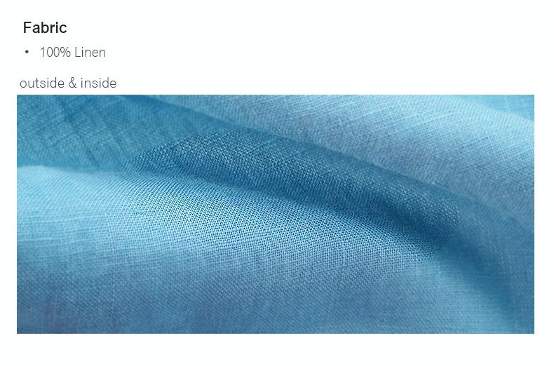 Minizone - 亞麻寬鬆長褲-藏藍色