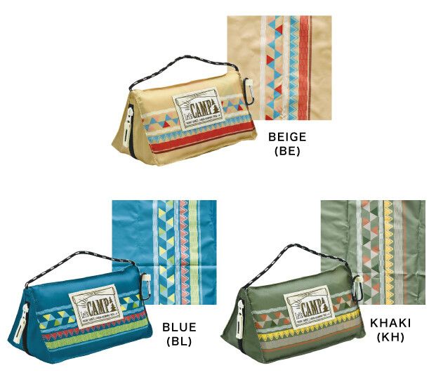 日本現代百貨 - 圖騰輕便野餐墊(附收納袋/地釘*4)(2-3人)-藍 (140x90cm)