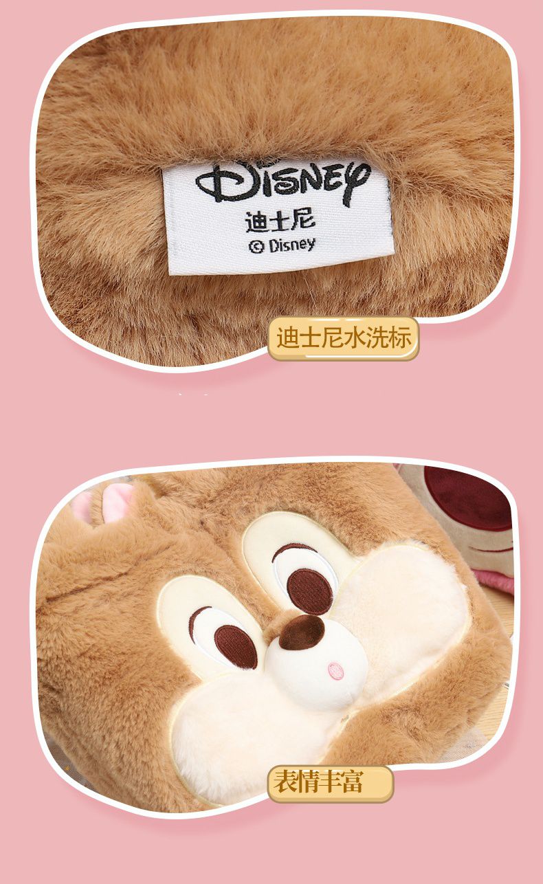 卡通毛茸茸兩面翻翻手提袋-卡通人物跳跳虎+維尼-橘+黃 (31x23x12cm)