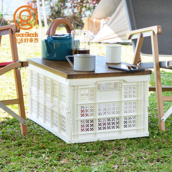 NiceGoods - MIT沃克特實木摺疊收納桌-白