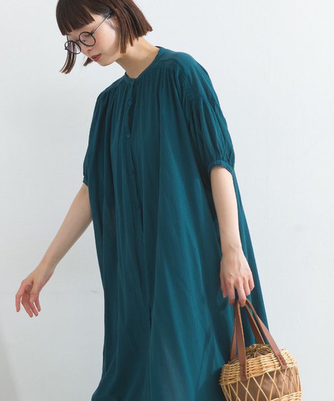 日本 Lupilien - 100%印度棉 輕盈巴里紗襯衫洋裝-黑