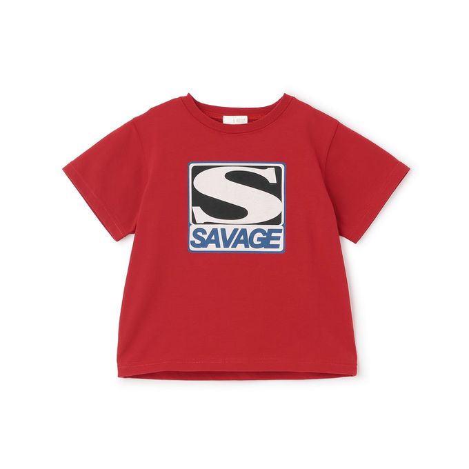 日本 b-ROOM - 防污速乾印花短袖上衣-YUP-深藍