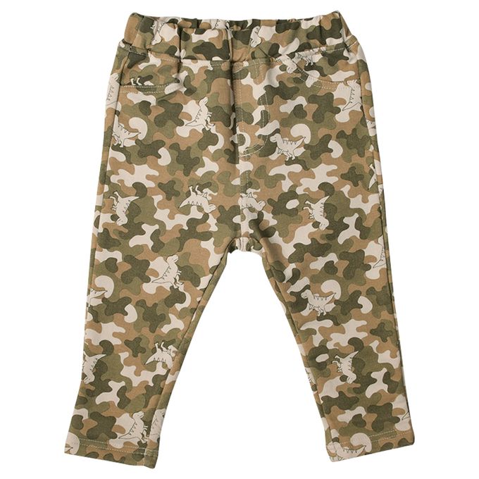 akachan honpo - 10分長經典褲 裏起毛-一般合身款-軍綠色