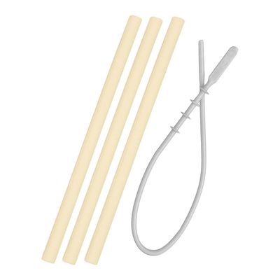 土耳其 minikoioi - 好好喝矽膠吸管3入組-蜂蜜黃