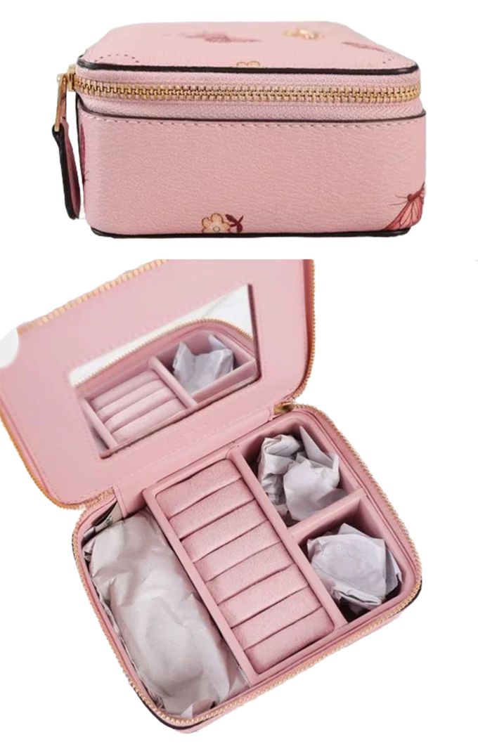 COACH - 印花皮革飾品珠寶盒 (粉色蝴蝶)