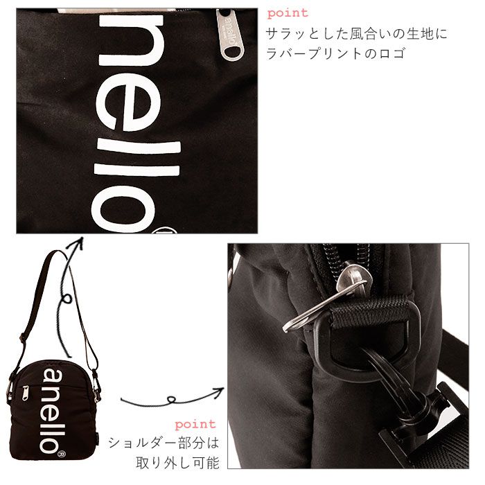 日本 Anello - 大LOGO迷你肩背包-mini小尺寸-NV海軍藍