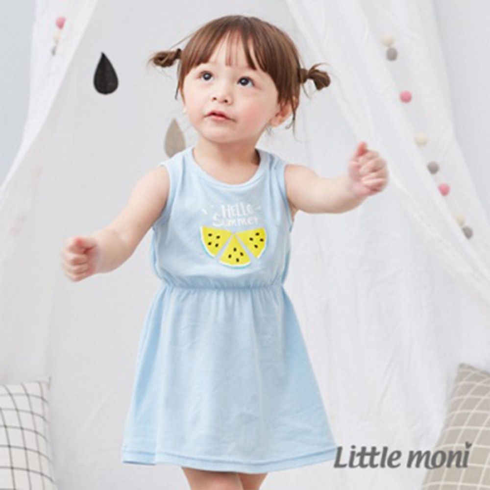 麗嬰房 Little moni - 家居系列背心洋裝-亮天藍