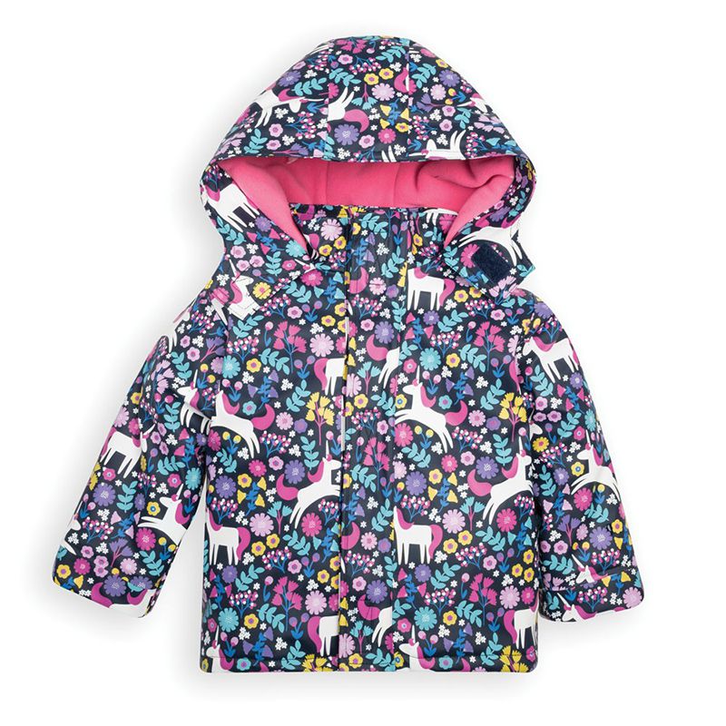 英國 JoJo Maman BeBe - 變色防風雨水手連帽外套/雨衣-獨角獸