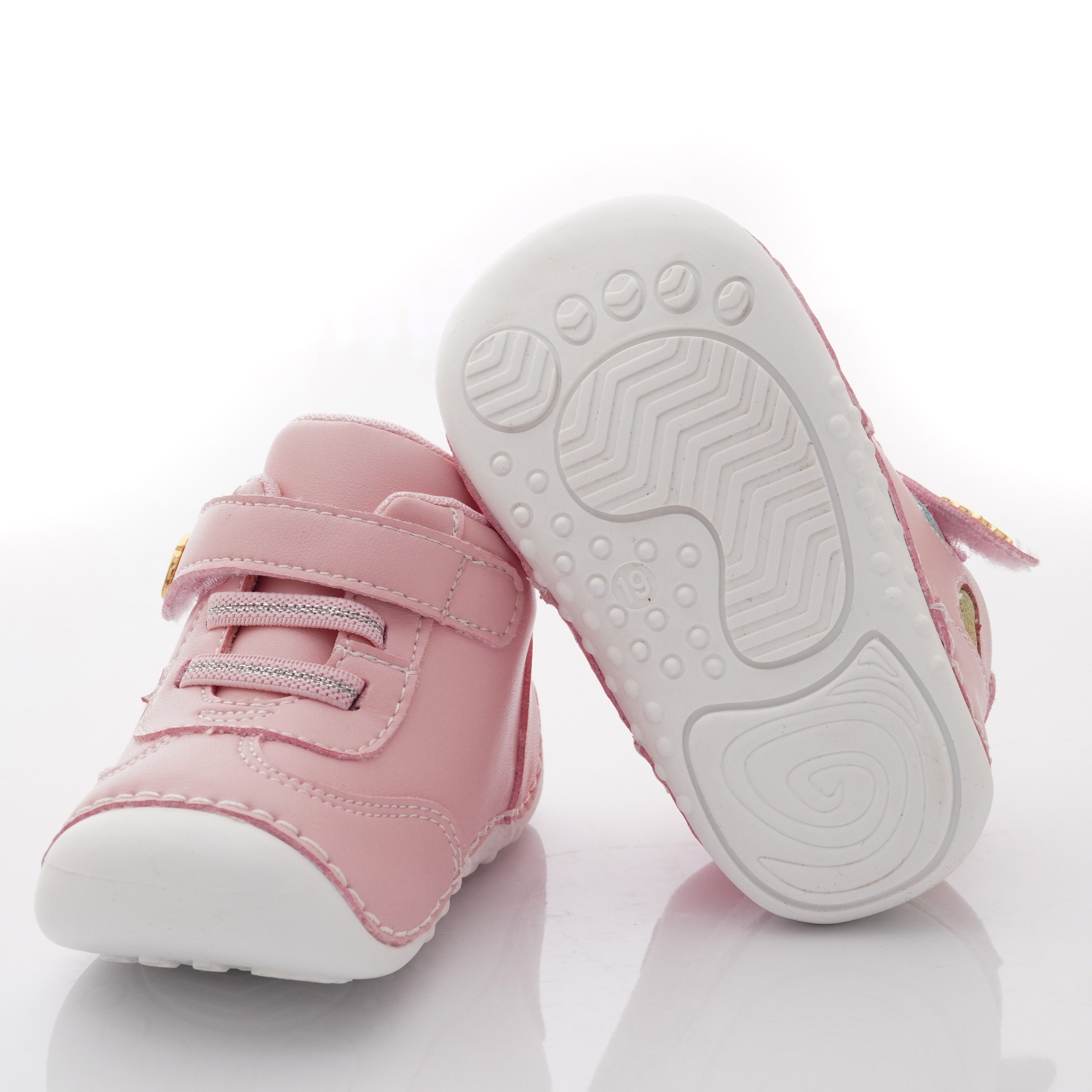 Arnold Palmer 雨傘牌 - 專櫃童鞋-皮質愛心學步款(寶寶段)-粉