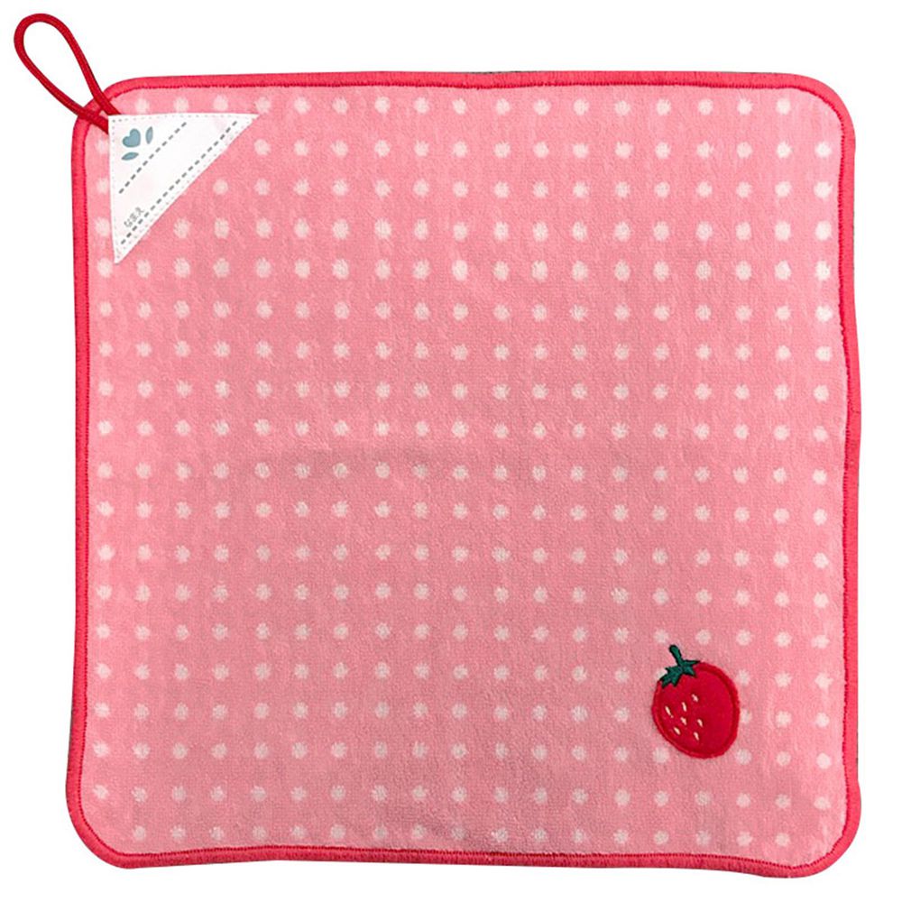 akachan honpo - 擦手巾-草莓-粉紅色 (34×34cm)