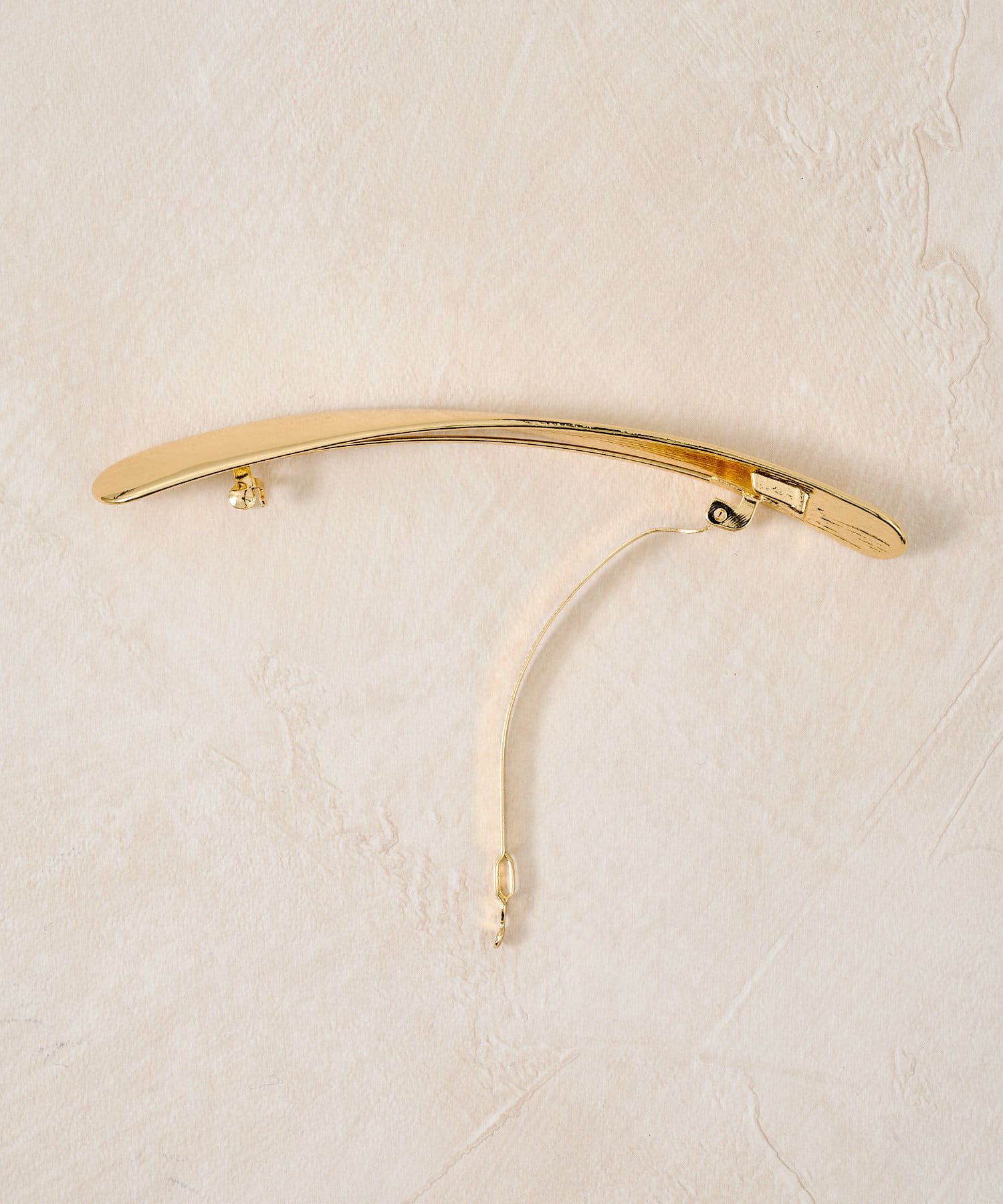 日本 Lattice - 優雅流線金屬一字夾/髮夾-銅棕