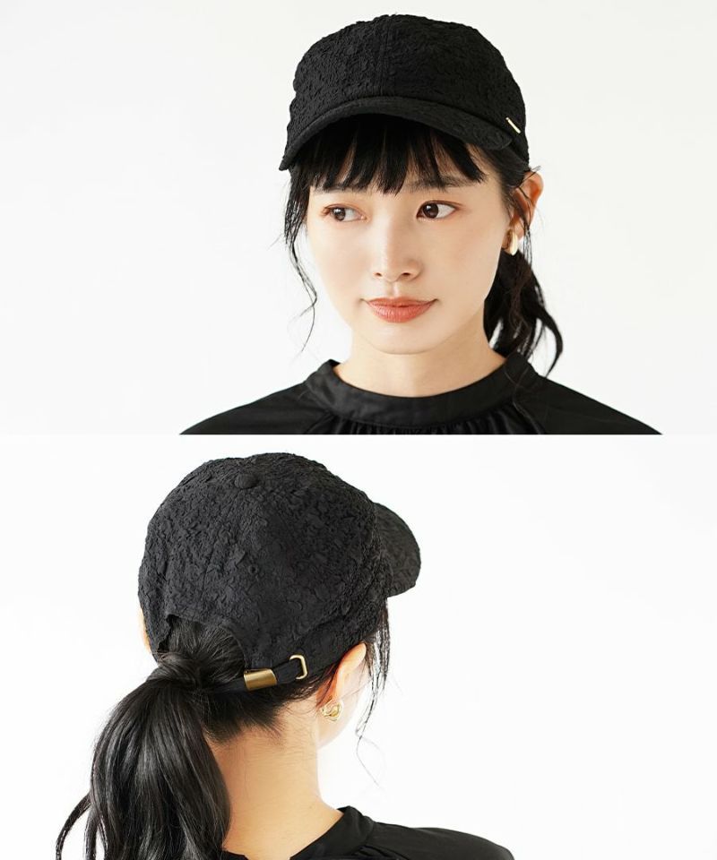 日本 zootie - 優雅雲朵皺縮棒球帽/老帽-氣質黑