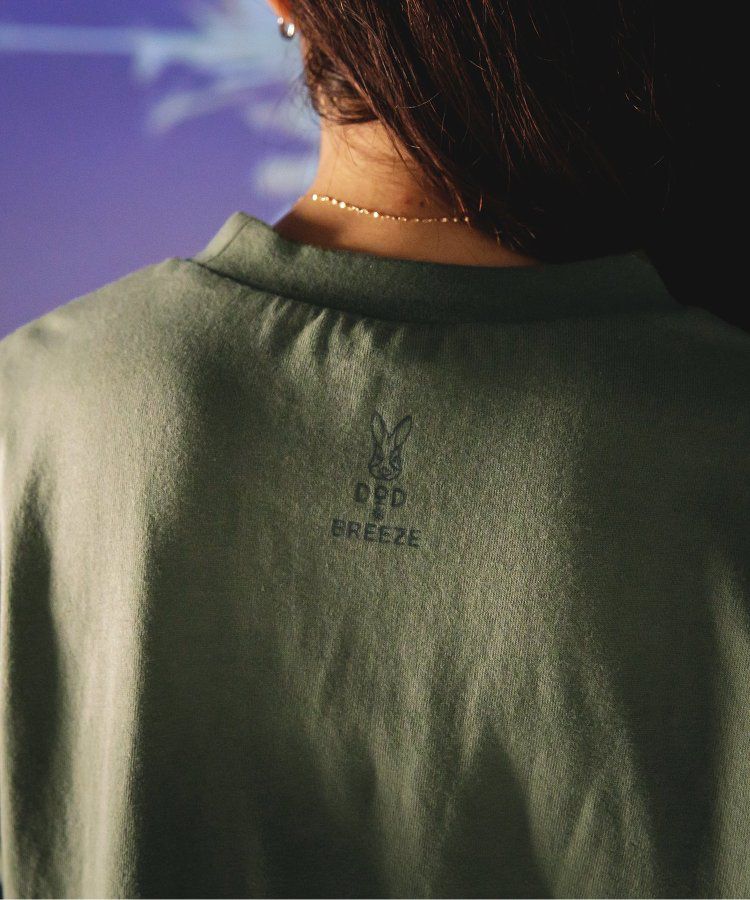 日本 BREEZE - 聯名款 夜光拉鍊大口袋短袖上衣(大人)-撞色-白