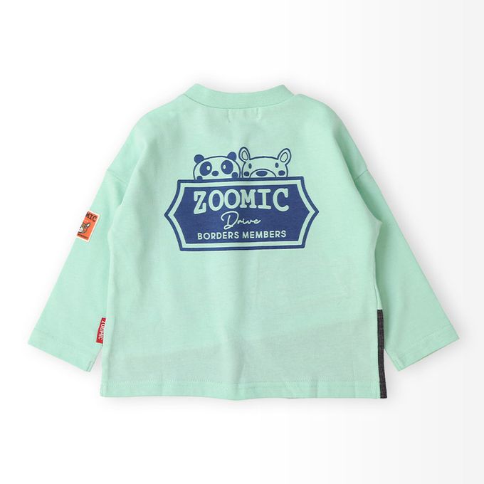 日本 ZOOLAND - 春季出遊印花長袖上衣-熊熊兜風-黃