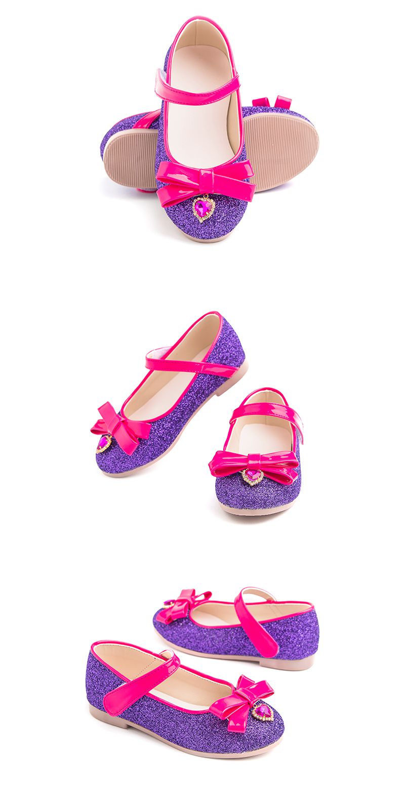 韓國 OZKIZ - 亮粉紫寶石愛心皮鞋