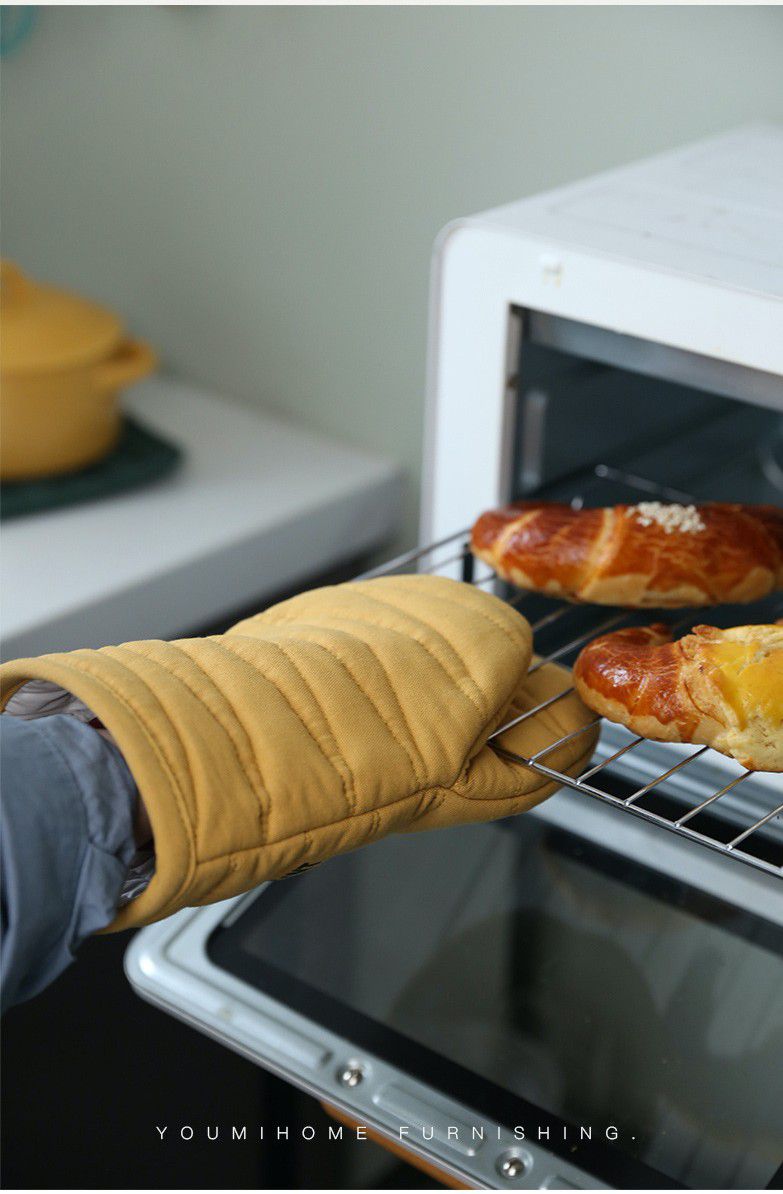 北歐風隔熱手套-墨綠色-單入