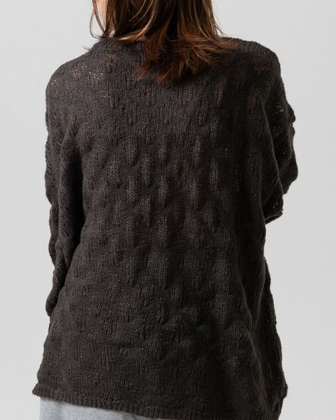 日本 gleam - 柔軟微透蓬鬆馬海毛針織上衣-軍綠