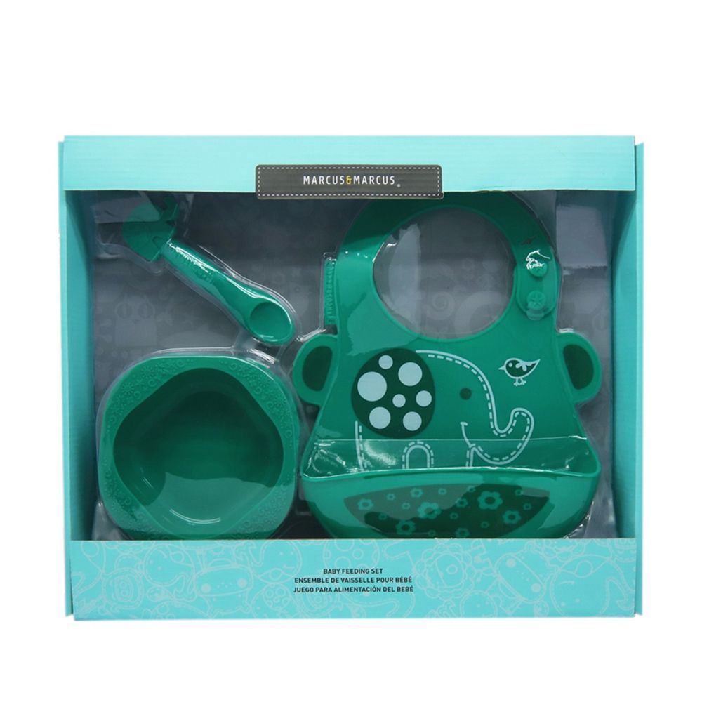 MARCUS＆MARCUS - 動物樂園餵食禮盒組-綠大象