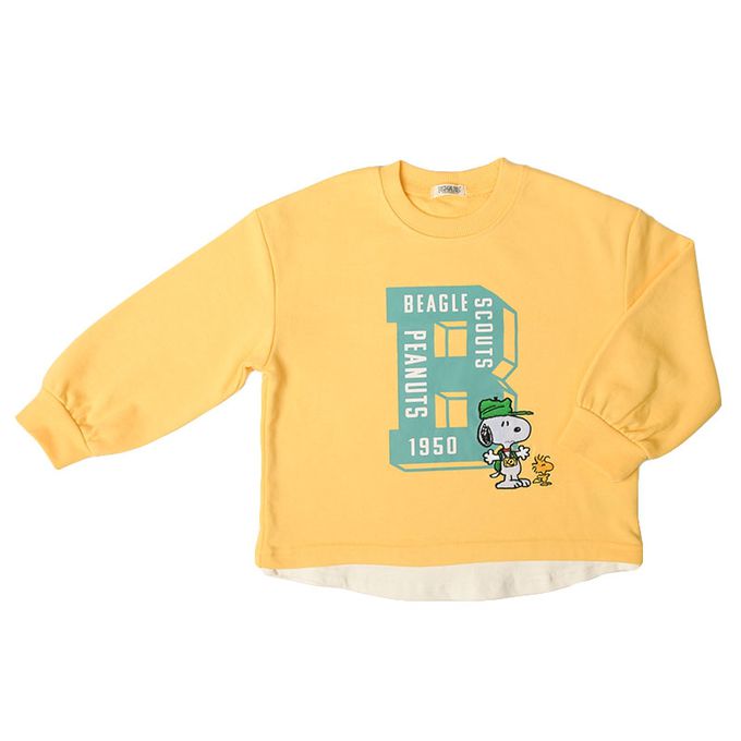 akachan honpo - 假兩件休閒上衣-史努比-黃色