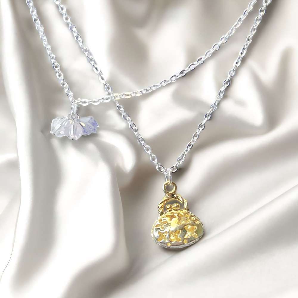 碎鑽小包雙層項鍊 (F SIZE)