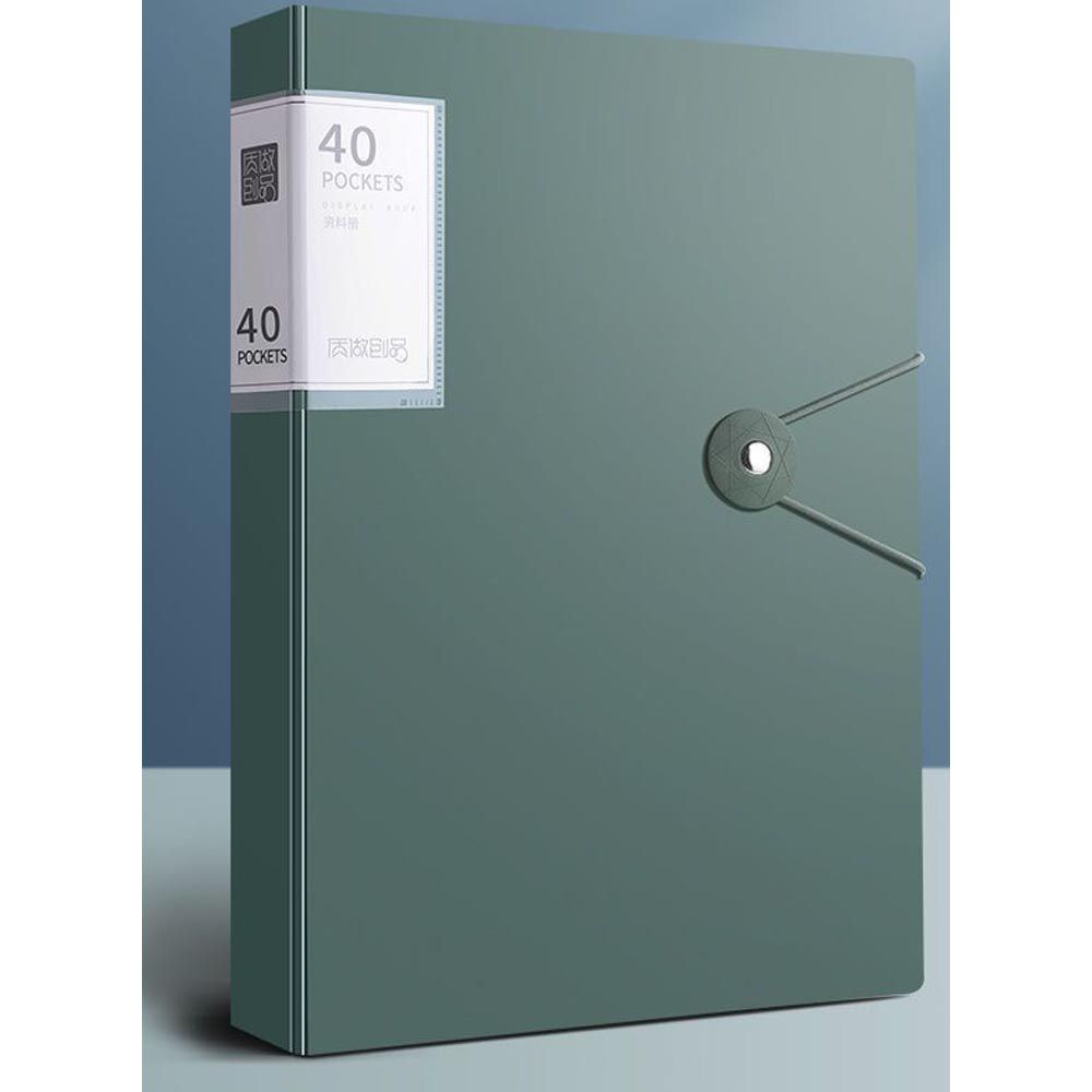A4文件/考卷/獎狀收納資料夾-釦環顏色隨機-復古綠-30.5x20.5cm